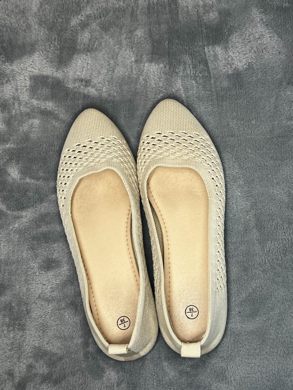 Beige Canvas ballet flats size 7